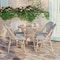 Flash Furniture Marseille French Bistro 31.5in. Table, Blk/Wht Textilene, Glss Top w/4 Stack Chairs - Light Natural SDA-AD641011-80-4107-BLKWH-LTNAT-GG - alternate 5